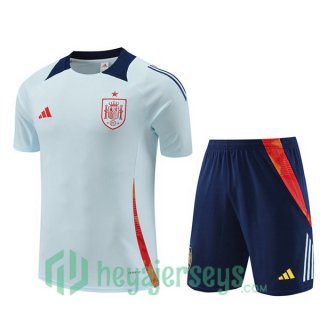 Spain Training T-Shirts + Shorts Blue 2024/2025