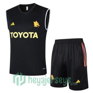 Soccer Vest AS Roma + Shorts Black 2024/2025