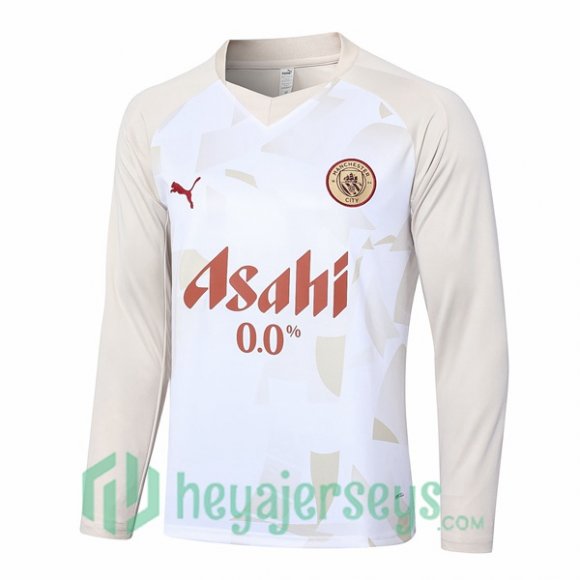 Training Sweatshirt Manchester City White Yellow 2024/2025