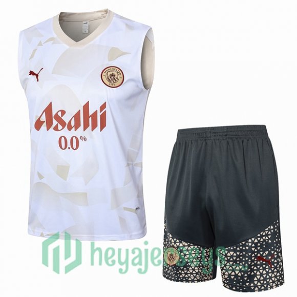 Soccer Vest Manchester City + Shorts White 2024/2025