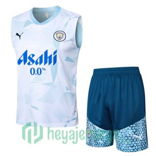 Soccer Vest Manchester City + Shorts Blue White 2024/2025