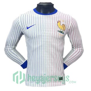France Away Soccer Jerseys Long Sleeve White 2024/2025