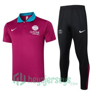 Soccer Polo Paris Saint Germain + Pants Purple 2024/2025