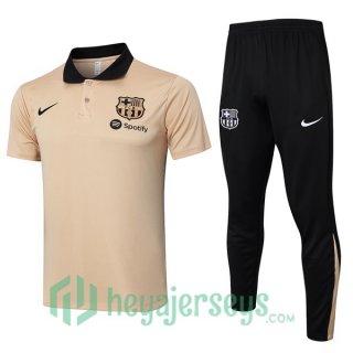 Soccer Polo FC Barcelona + Pants Yellow 2024/2025