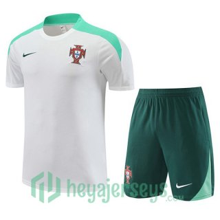 Portugal Training T-Shirts + Shorts White 2024/2025