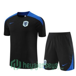 Netherlands Training T-Shirts + Shorts Black 2024/2025