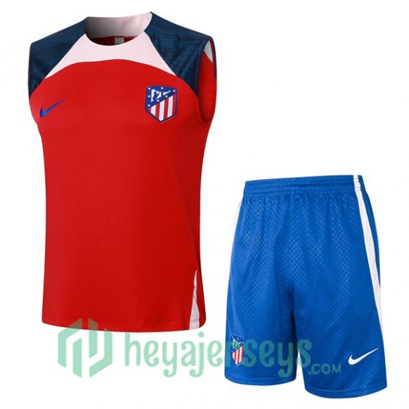 Soccer Vest Atletico Madrid + Shorts Red 2024/2025