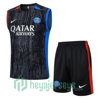 Soccer Vest Paris Saint Germain + Shorts Black 2024/2025