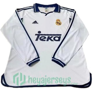 Real Madrid Retro Home Long Sleeve White 2000-2001