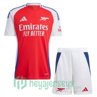 FC Arsenal Kids Home Soccer Jerseys Red White 2024-2025
