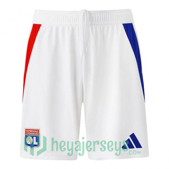 Olympique Lyon Home Soccer Shorts White 2024-2025
