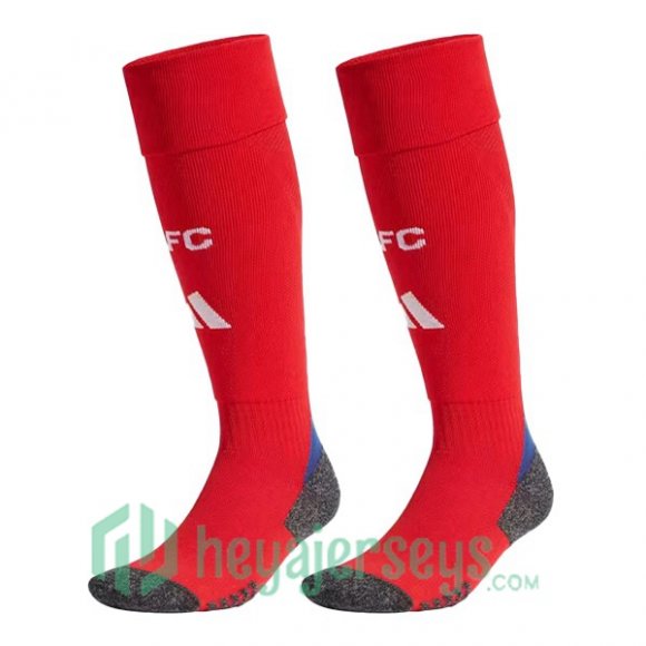 FC Arsenal Home Soccer Socks Red White 2024-2025