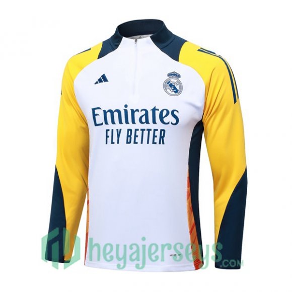 Training Sweatshirt Real Madrid White Yellow 2024-2025