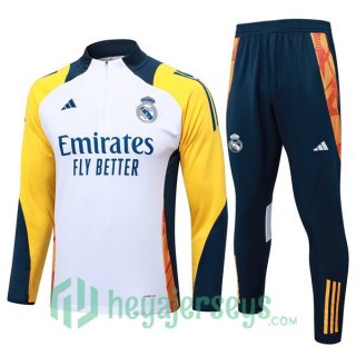 Tracksuit Real Madrid White Yellow 2024-2025