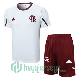 Flamengo Training T-Shirts + Shorts White 2024-2025