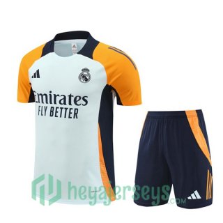 Real Madrid Training T-Shirts + Shorts Gray 2024-2025