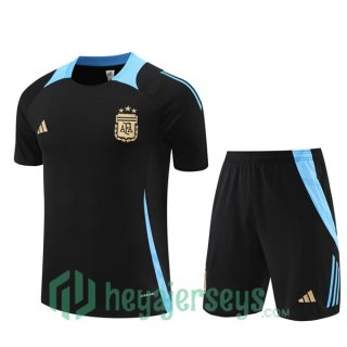 Argentina Training T-Shirts + Shorts Black 2024-2025