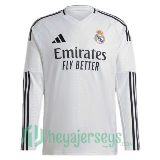 Real Madrid Home Soccer Jerseys Long Sleeve White 2024-2025