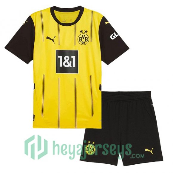Borussia Dortmund Kids Home Soccer Jerseys Yellow 2024-2025