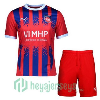 FC Heidenheim Kids Home Soccer Jerseys Red 2024-2025