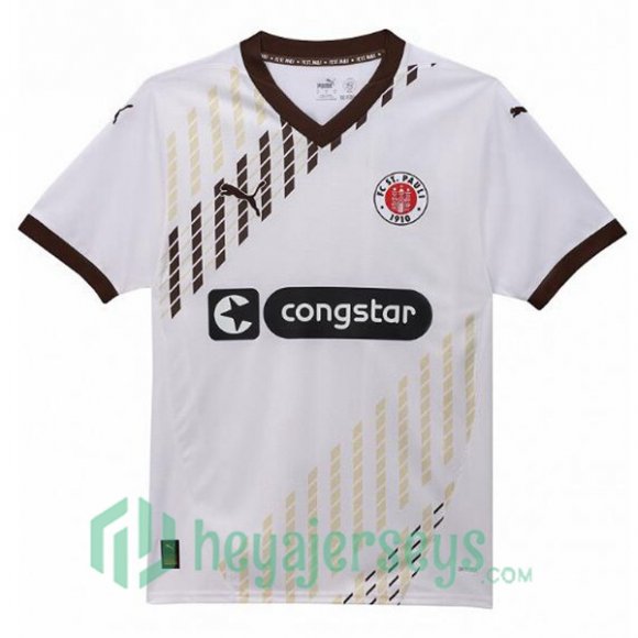 FC St. Pauli Away Soccer Jerseys White 2024-2025