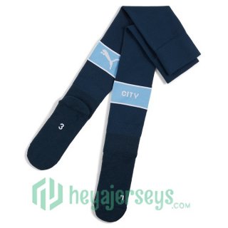 Manchester City Home Soccer Socks Blue Royal 2024-2025