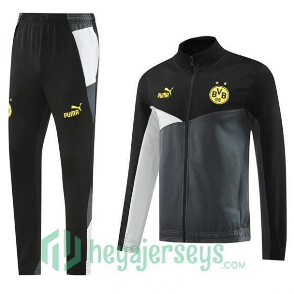 Training Jacket Borussia Dortmund Black Gray 2024-2025