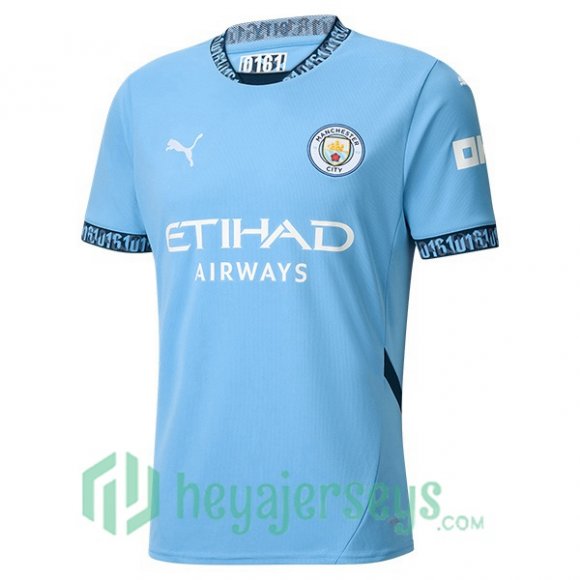 Manchester City Home Soccer Jerseys Blue 2024-2025