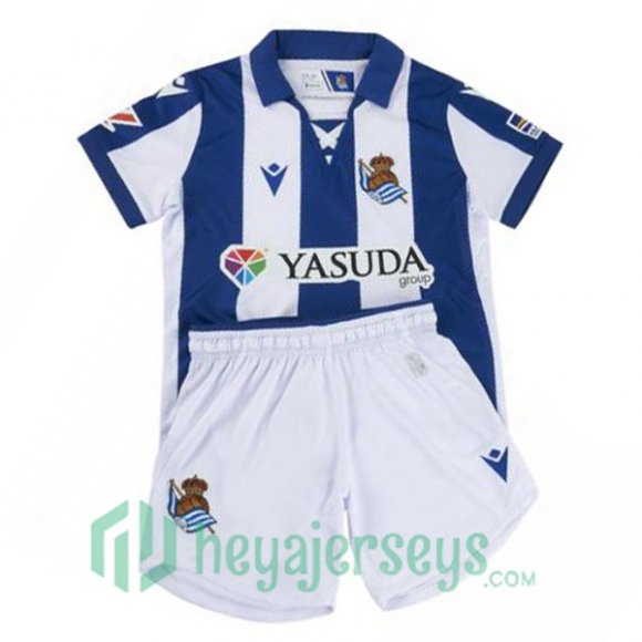 Real Sociedad Kids Home Soccer Jerseys Blue 2024-2025