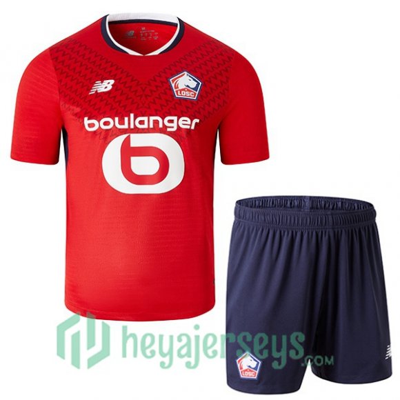 Lille OSC Kids Home Soccer Jerseys Red 2024-2025