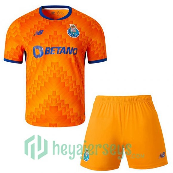 FC Porto Kids Away Soccer Jerseys Orange 2024-2025