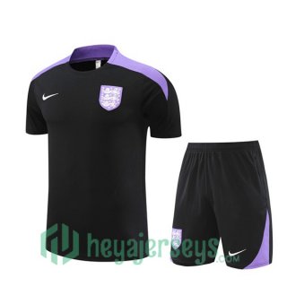England Training T-Shirts + Shorts Black 2024-2025
