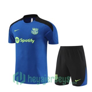 FC Barcelona Training T-Shirts + Shorts Blue 2024-2025