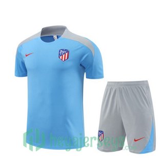 Atletico Madrid Training T-Shirts + Shorts Blue 2024-2025