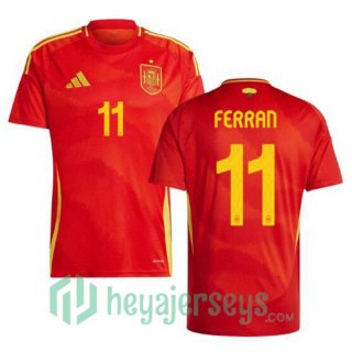 Spain (FERRAN 11) Home Soccer Jerseys Red UEFA Euro 2024