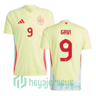 Spain (GAVI 9) Away Soccer Jerseys Yellow UEFA Euro 2024