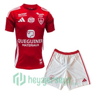 Stade Brestois Kids Home Soccer Jerseys Red 2024-2025