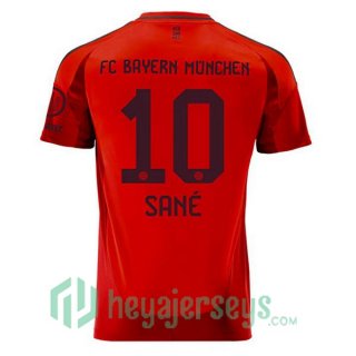 Bayern Munich (Sané 10) Home Soccer Jerseys Red 2024-2025