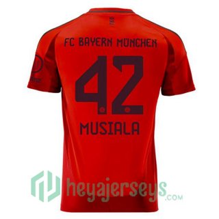 Bayern Munich (Musiala 42) Home Soccer Jerseys Red 2024-2025