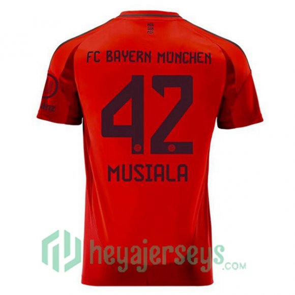 Bayern Munich (Musiala 42) Home Soccer Jerseys Red 2024-2025