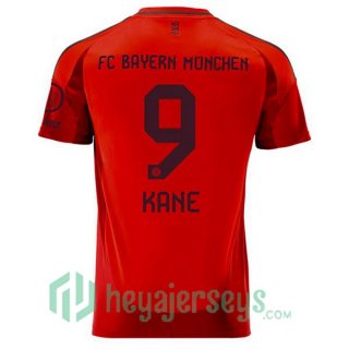 Bayern Munich (Kane 9) Home Soccer Jerseys Red 2024-2025