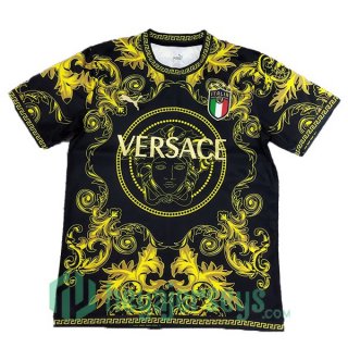 Italy Special Edition Soccer Jerseys Black Yellow 2024-2025