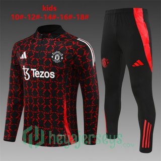 Tracksuit Manchester United Kids Red Black 2024-2025