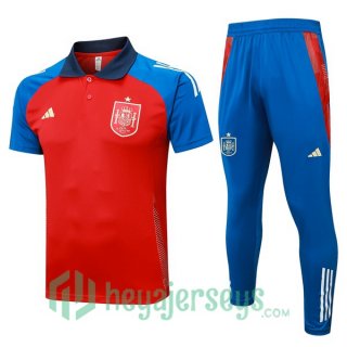 Soccer Polo Spain + Pants Red 2024-2025