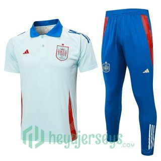Soccer Polo Spain + Pants Blue 2024-2025