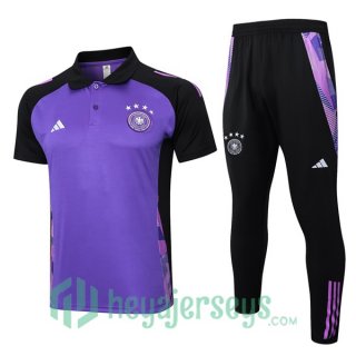 Soccer Polo Germany + Pants Purple 2024-2025