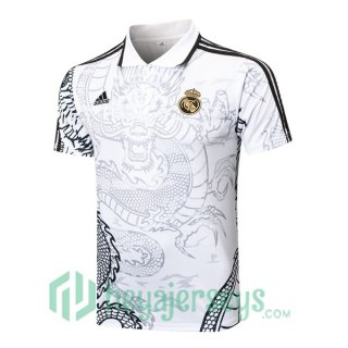 Soccer Polo Real Madrid White 2024-2025
