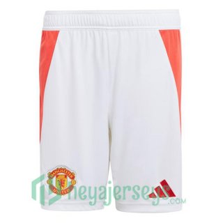 Manchester United Home Soccer Shorts White 2024-2025