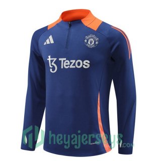 Training Sweatshirt Manchester United Blue Royal 2024-2025