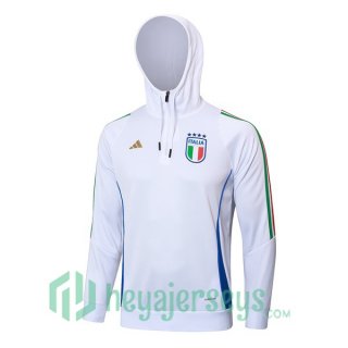 Hooded Sweatshirt Italy White 2024-2025